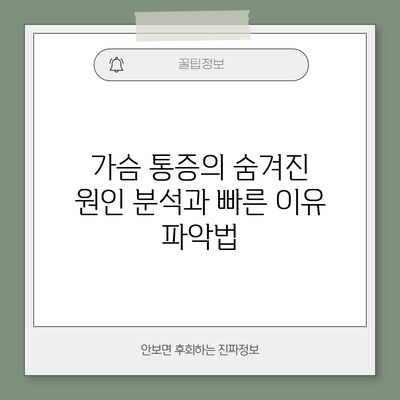 가슴 통증의 숨겨진 원인 분석과 빠른 이유 파악법