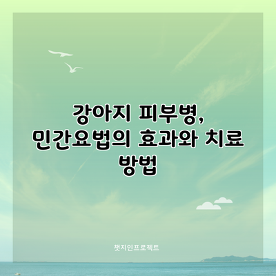 강아지 피부병, 민간요법의 효과와 치료 방법