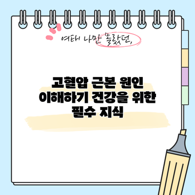 고혈압 근본 원인 이해하기: 건강을 위한 필수 지식