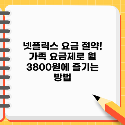 넷플릭스 요금 절약! 가족 요금제로 월 3800원에 즐기는 방법
