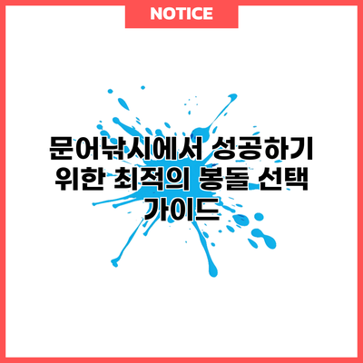 문어낚시에서 성공하기 위한 최적의 봉돌 선택 가이드