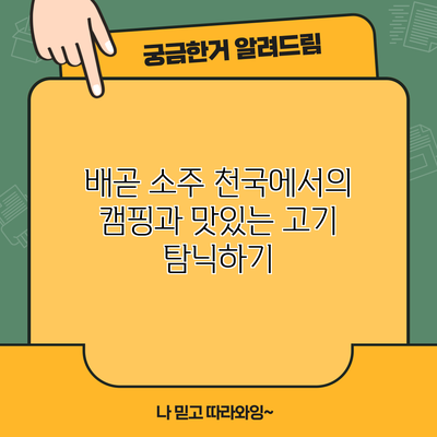 배곧 소주 천국에서의 캠핑과 맛있는 고기 탐닉하기
