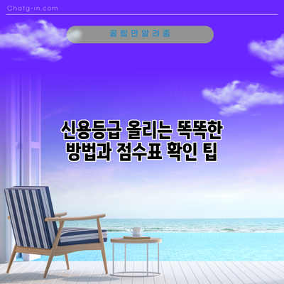 신용등급 올리는 똑똑한 방법과 점수표 확인 팁
