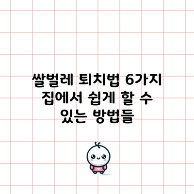쌀벌레 퇴치법 6가지: 집에서 쉽게 할 수 있는 방법들