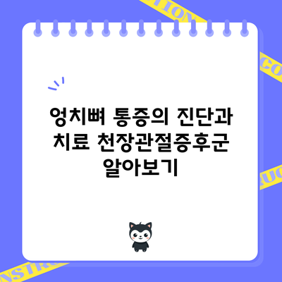 엉치뼈 통증의 진단과 치료: 천장관절증후군 알아보기