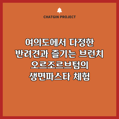 여의도에서 다정한 반려견과 즐기는 브런치 오르조르브텀의 생면파스타 체험