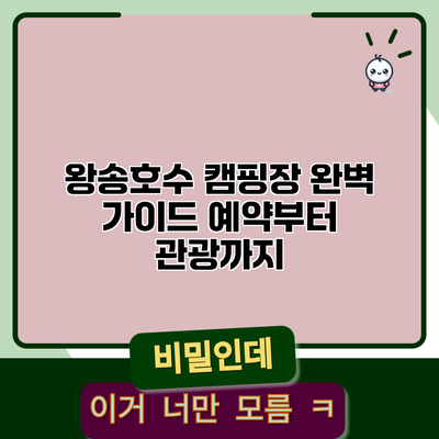 왕송호수 캠핑장 완벽 가이드: 예약부터 관광까지