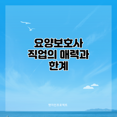요양보호사 직업의 매력과 한계