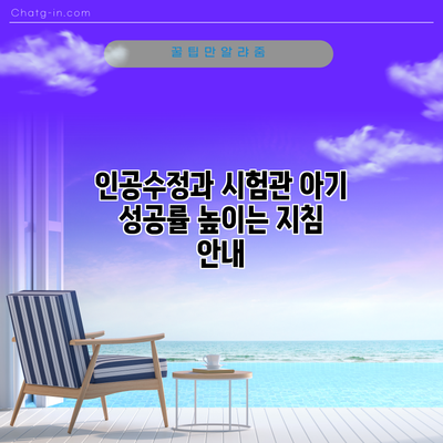 인공수정과 시험관 아기: 성공률 높이는 지침 안내
