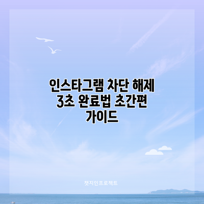 인스타그램 차단 해제 3초 완료법 초간편 가이드