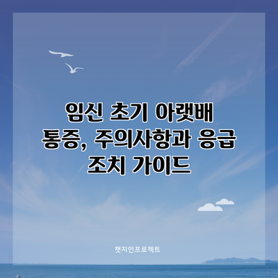 임신 초기 아랫배 통증, 주의사항과 응급 조치 가이드