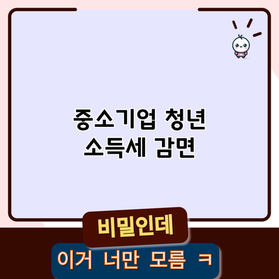 중소기업 청년 소득세 감면