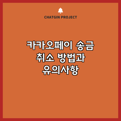 카카오페이 송금 취소 방법과 유의사항
