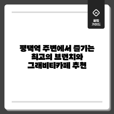 평택역 주변에서 즐기는 최고의 브런치와 그래비티카페 추천