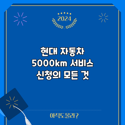 현대 자동차 5000km 서비스 신청의 모든 것