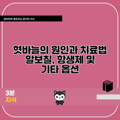 혓바늘의 원인과 치료법: 알보칠, 항생제 및 기타 옵션