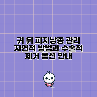 귀 뒤 피지낭종 관리: 자연적 방법과 수술적 제거 옵션 안내