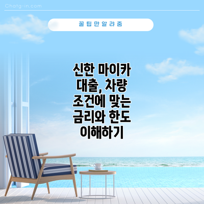 신한 마이카 대출, 차량 조건에 맞는 금리와 한도 이해하기