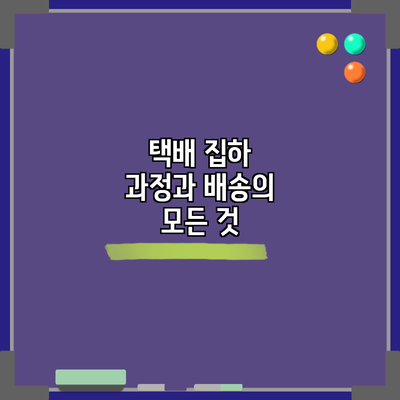 택배 집하 과정과 배송의 모든 것