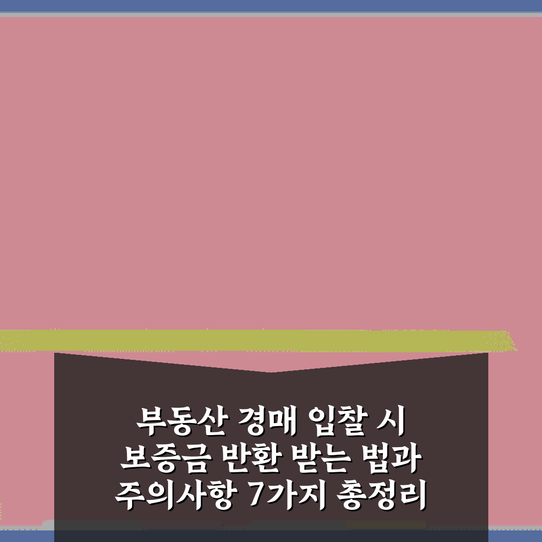 부동산 경매 입찰 시 보증금 반환 받는 법과 주의사항 7가지 총정리