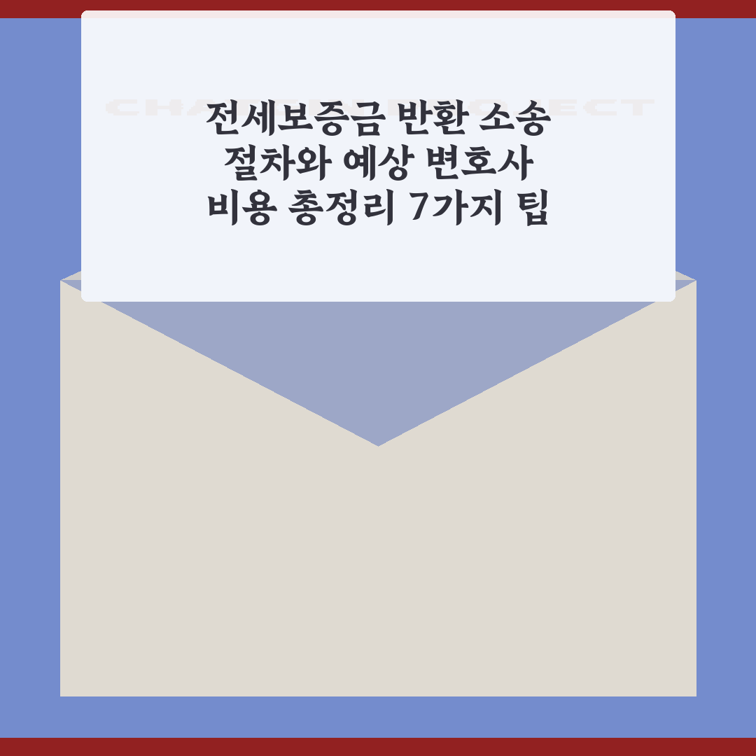 전세보증금 반환 소송 절차와 예상 변호사 비용 총정리 7가지 팁