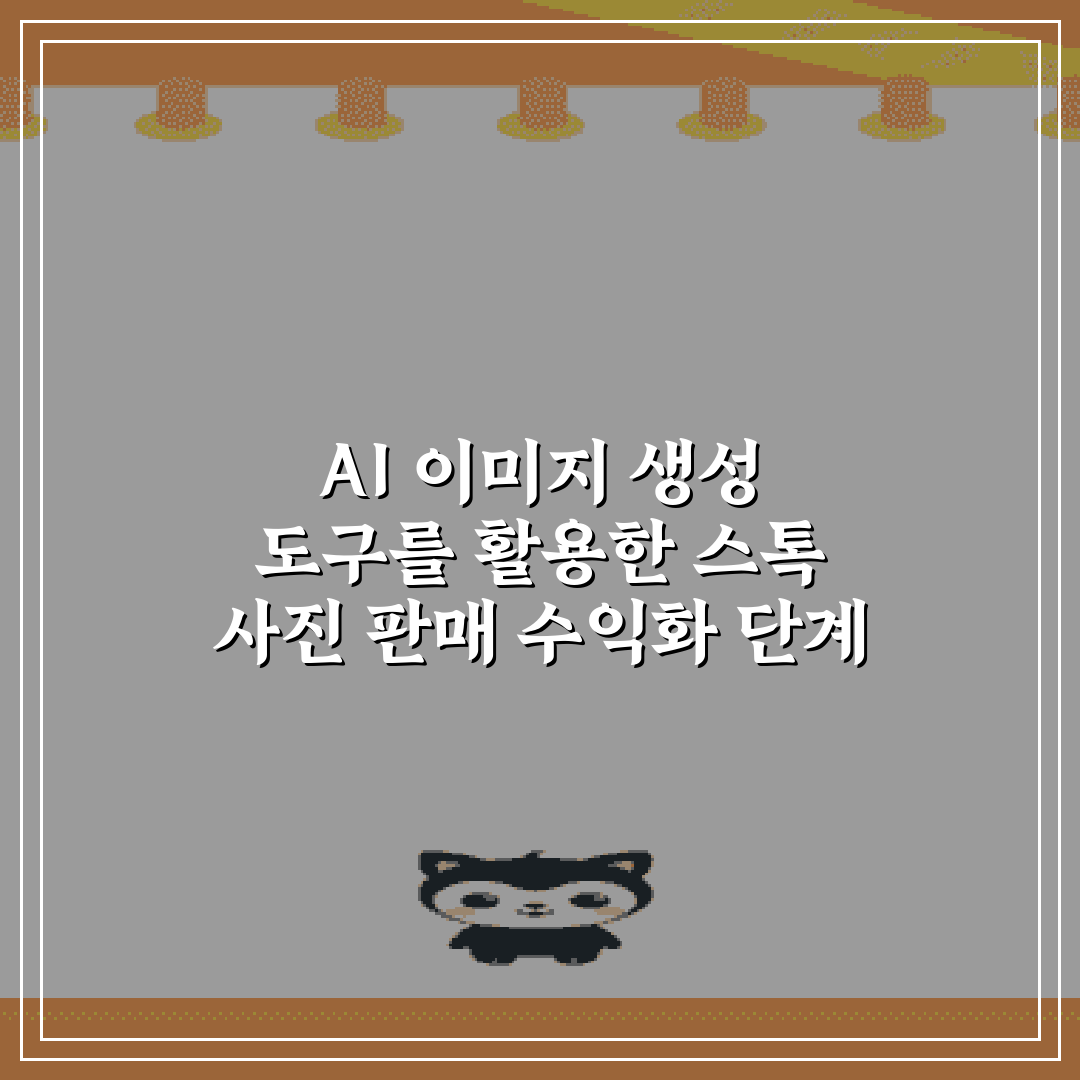 AI 이미지 생성 도구를 활용한 스톡 사진 판매 수익화 단계 7가지 비법