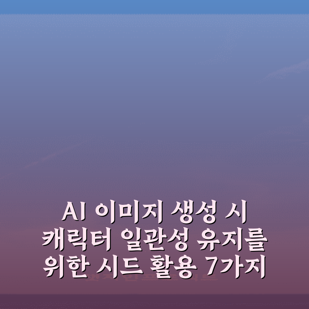 AI 이미지 생성 시 캐릭터 일관성 유지를 위한 시드 활용 7가지 팁