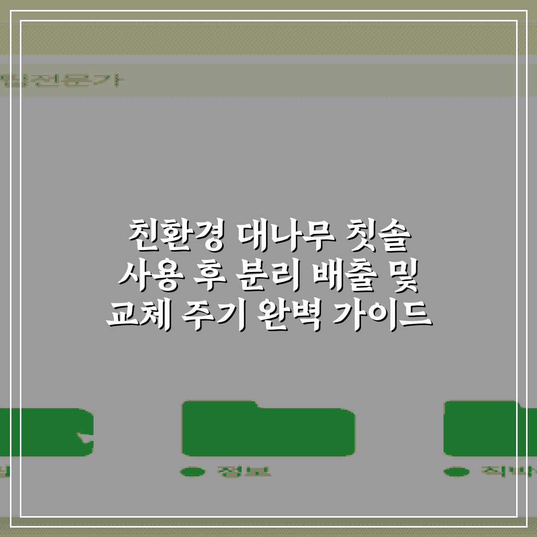 친환경 대나무 칫솔 사용 후 분리 배출 및 교체 주기 완벽 가이드