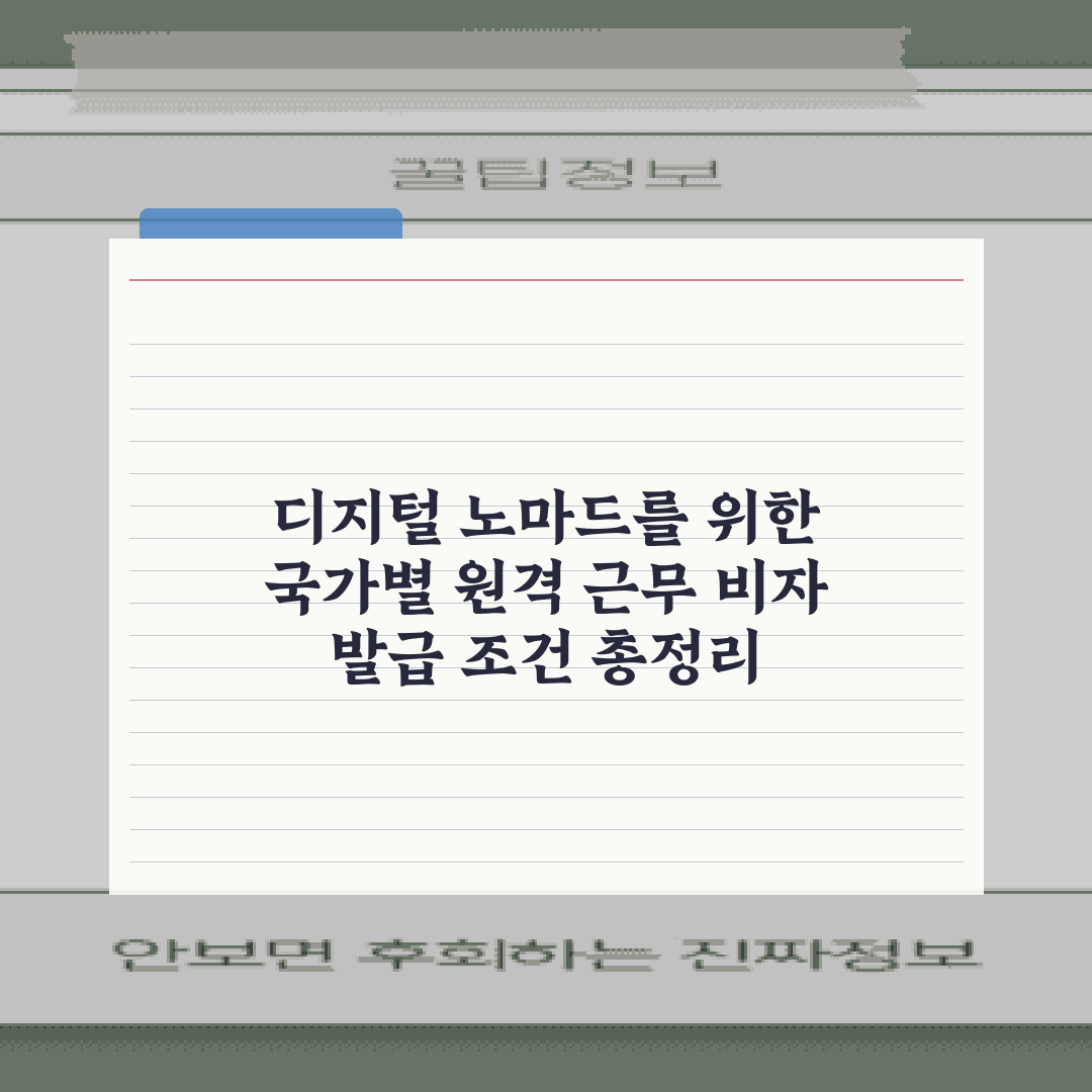 디지털 노마드를 위한 국가별 원격 근무 비자 발급 조건 총정리 7가지