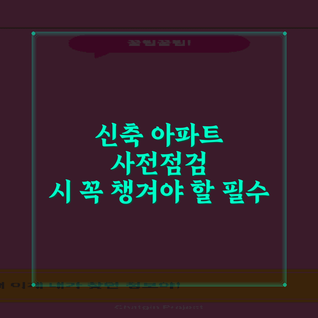 신축 아파트 사전점검 시 꼭 챙겨야 할 필수 준비물 7가지 총정리