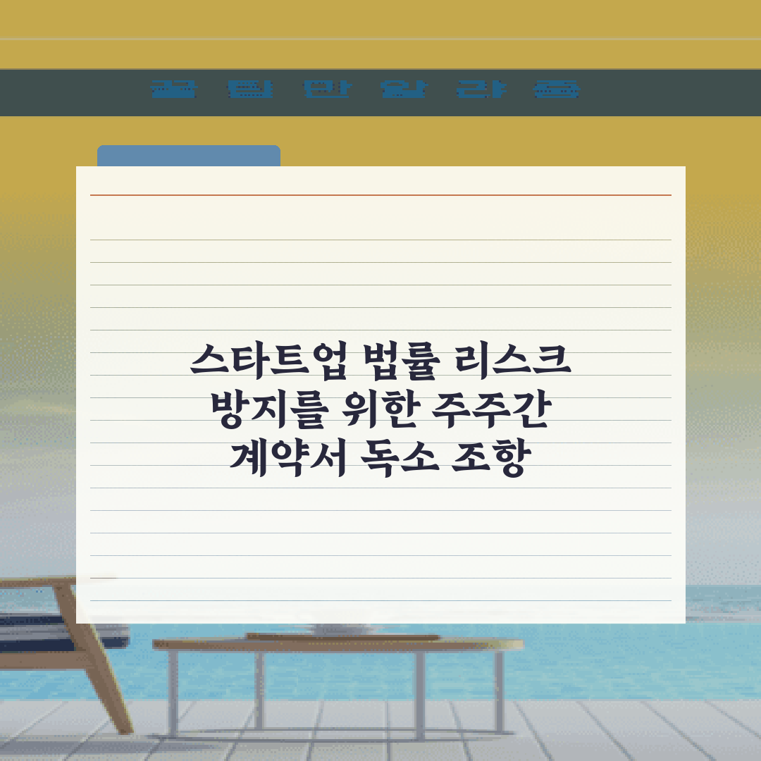 스타트업 법률 리스크 방지를 위한 주주간 계약서 독소 조항 7가지 총정리