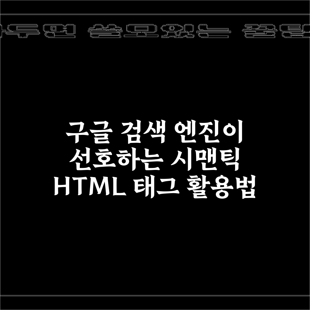 구글 검색 엔진이 선호하는 시맨틱 HTML 태그 활용법 7가지 비법