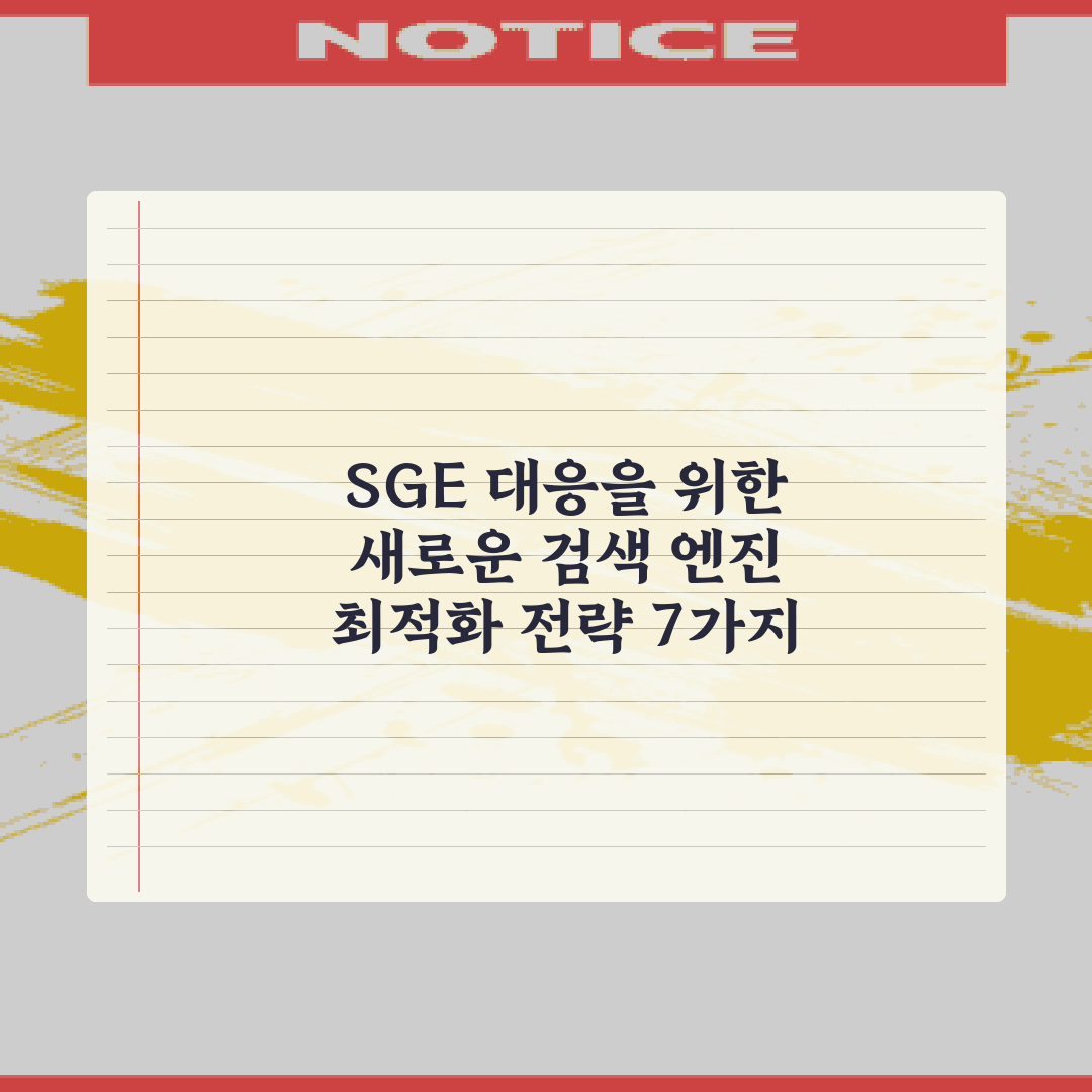 SGE 대응을 위한 새로운 검색 엔진 최적화 전략 7가지 비법