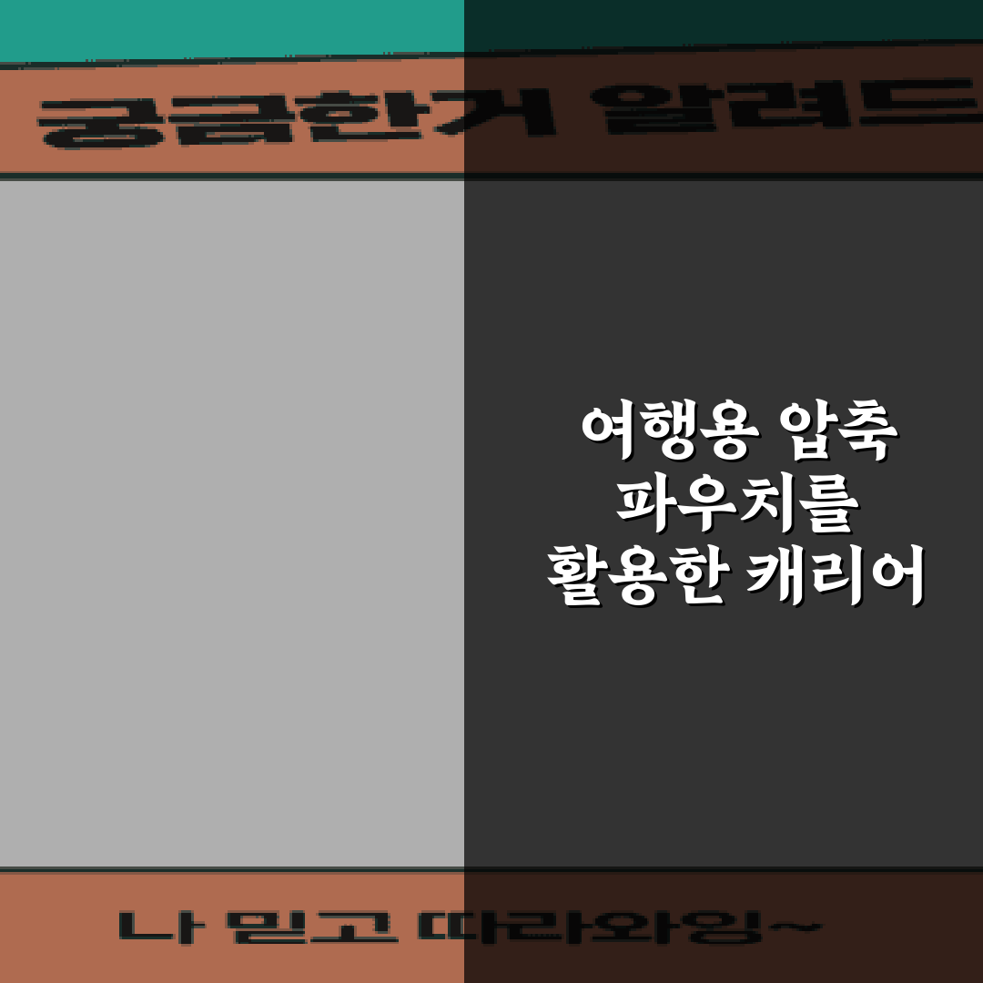여행용 압축 파우치를 활용한 캐리어 짐 싸기 수납 기술 7가지 비법