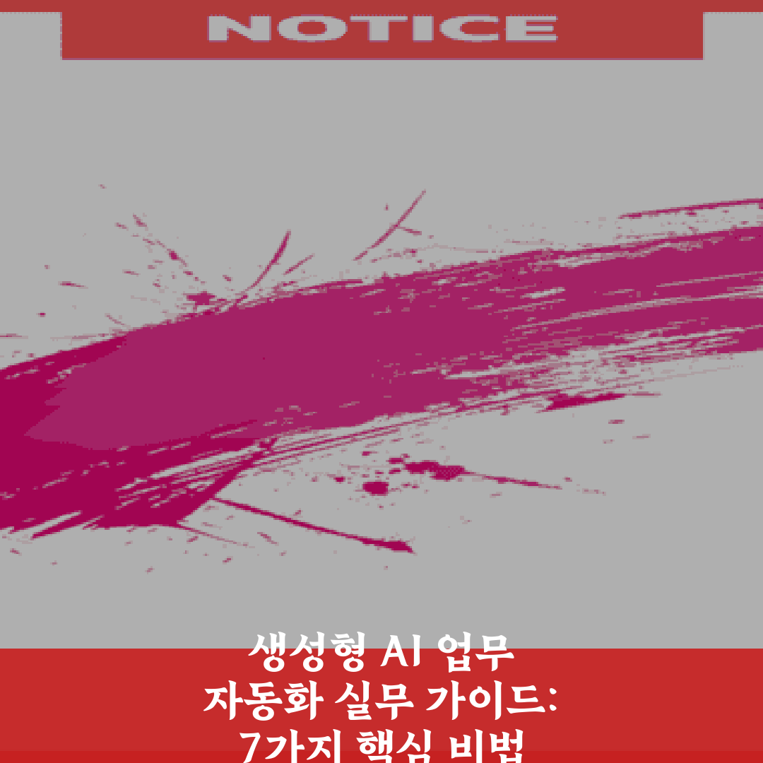 생성형 AI 업무 자동화 실무 가이드: 7가지 핵심 비법 공개!