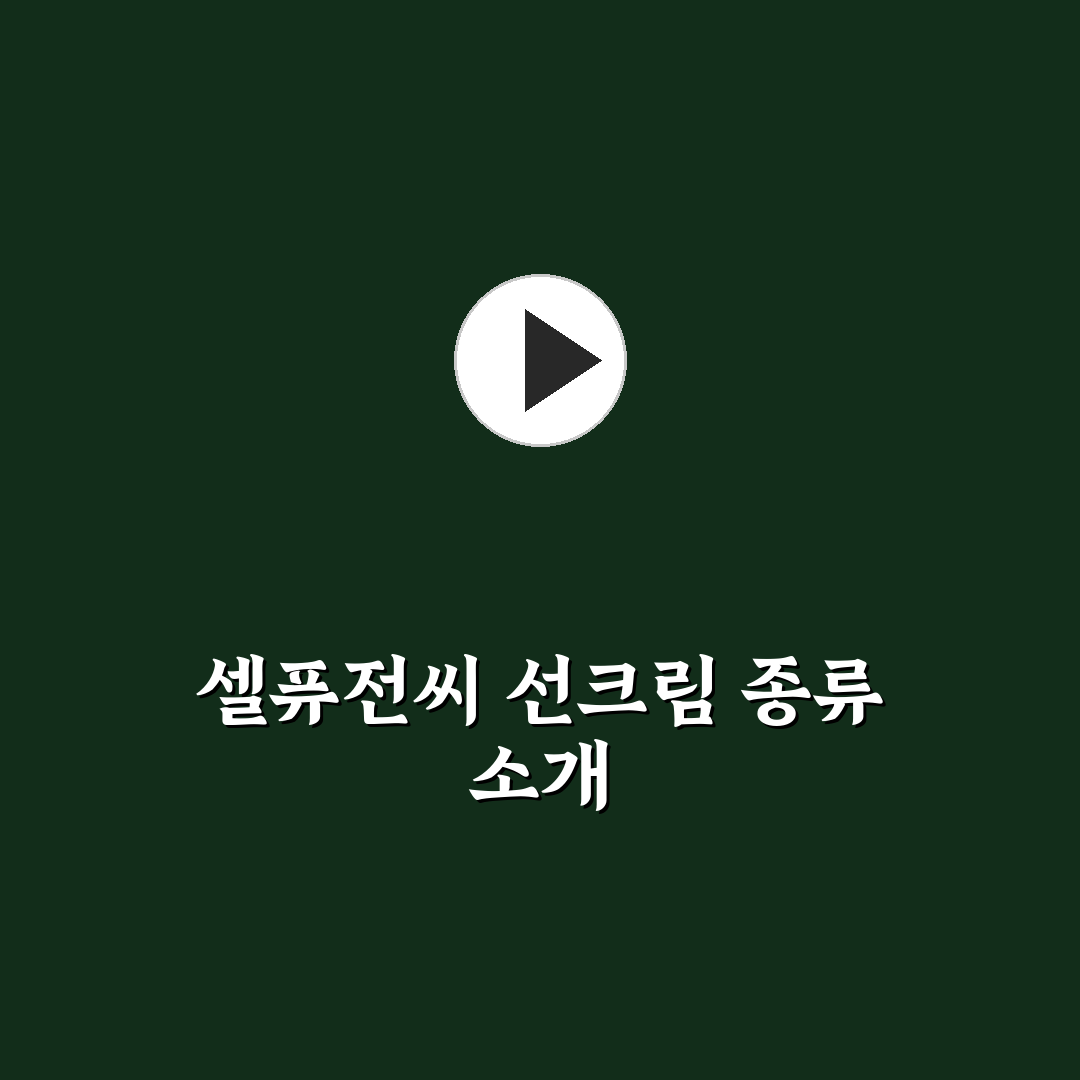 셀퓨전씨 선크림 종류 추천과 꿀팁 정리